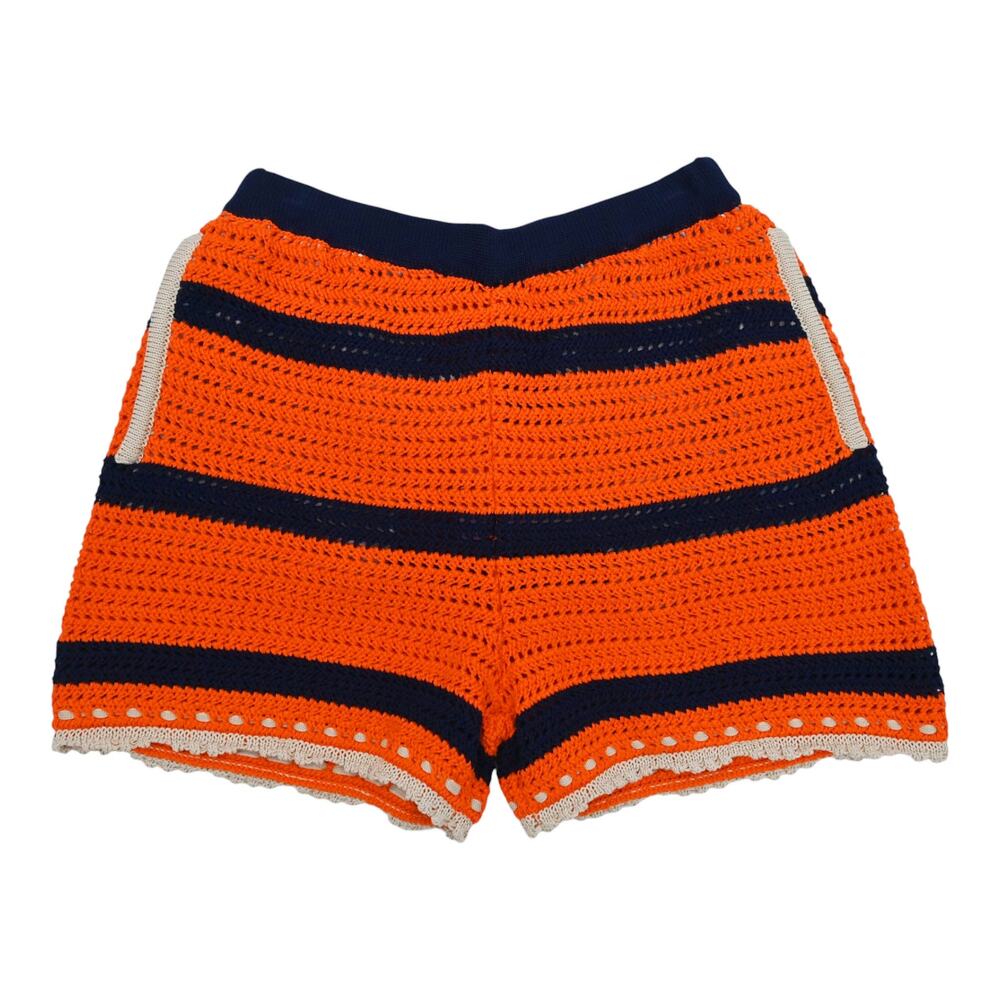 La Double J Salt'N'Vinegar Orange Navy Blue Striped Knit Shorts Size XS